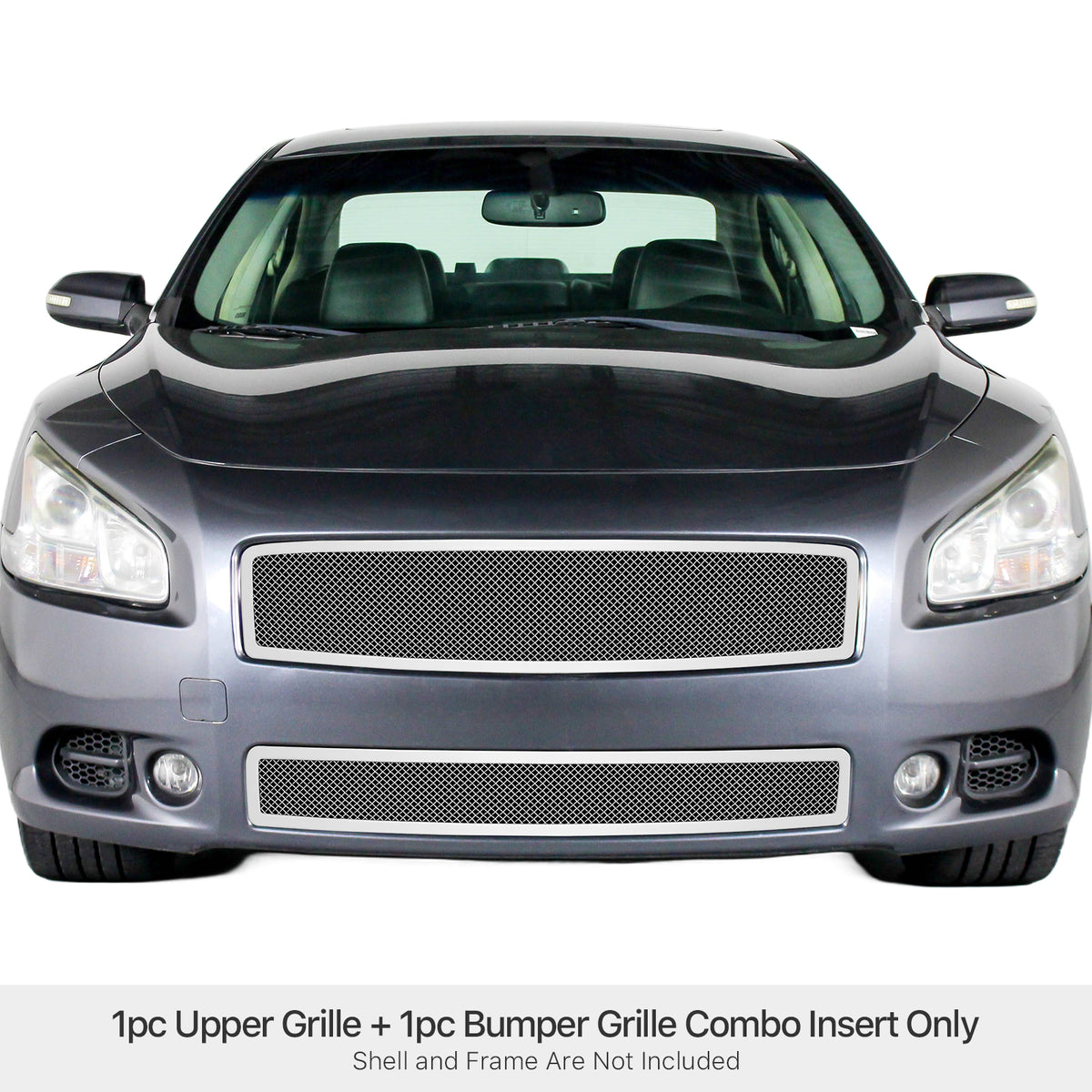 Stainless Steel Main Upper + Lower Bumper Mesh Grille 2009-2014 Nissan Maxima GR14GGG74T