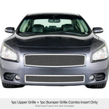 Stainless Steel Main Upper + Lower Bumper Mesh Grille 2009-2014 Nissan Maxima GR14GGG74T