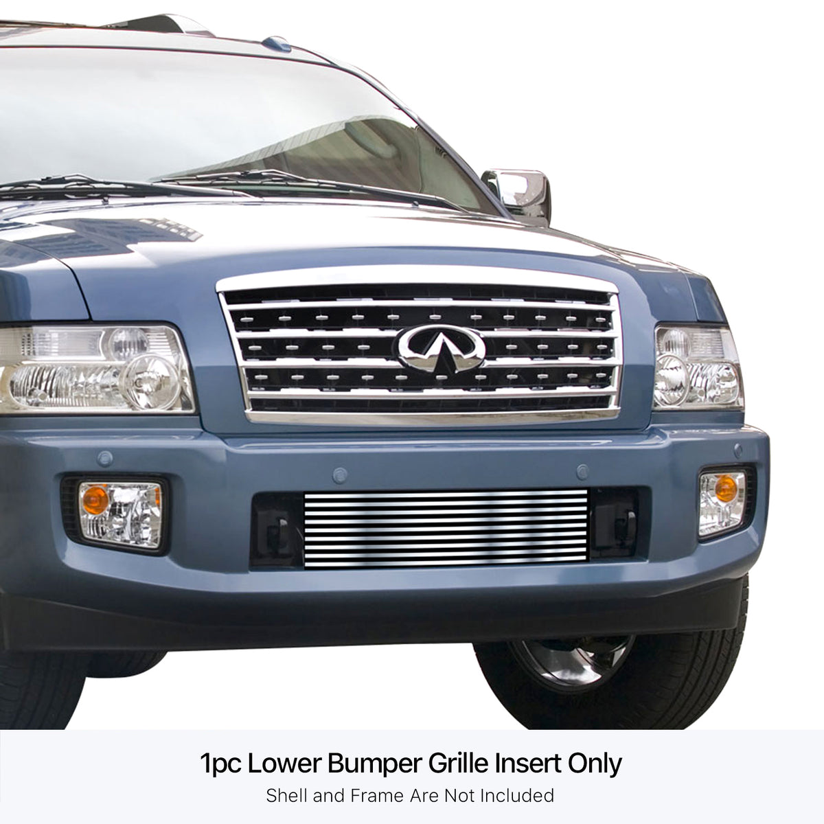 Stainless Steel Lower Bumper Stainless Steel Billet Grille 2004-2010 Infiniti QX56 Not Good For Speed Sensor Package GR14HED48S