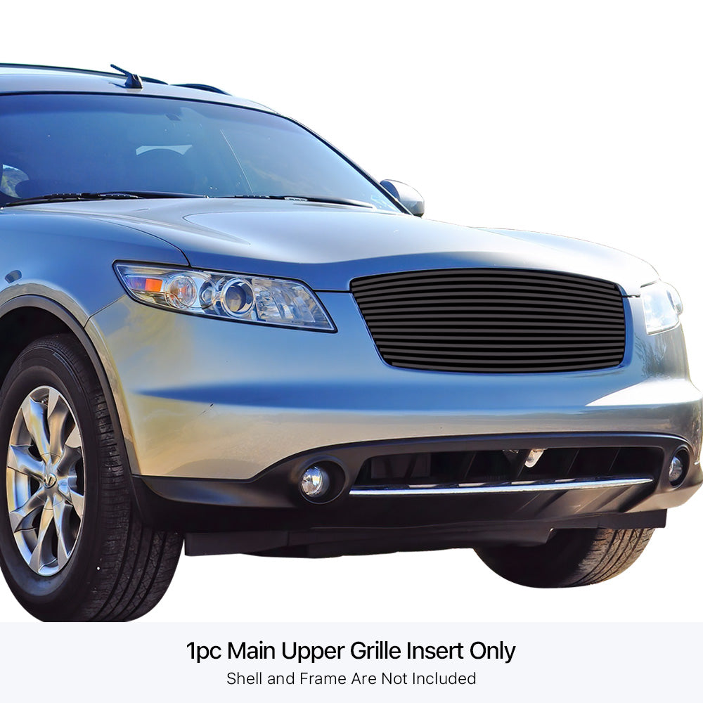 Stainless Steel Main Upper Black Stainless Steel Billet Grille 2003-2008 Infiniti FX35  /2003-2008 Infiniti FX45 GR14HEF06J