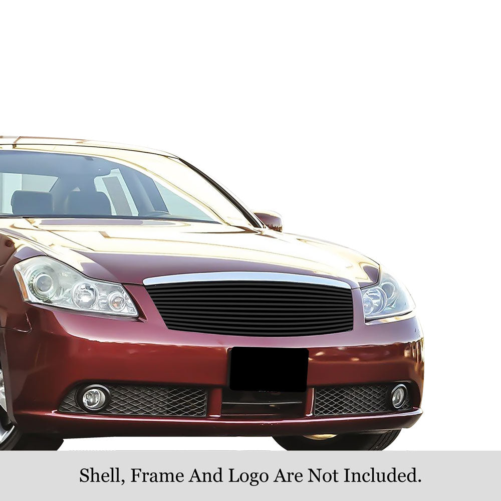 Stainless Steel Main Upper Black Stainless Steel Billet Grille 2005-2007 Infiniti M35 Sedan GR14HEF08J