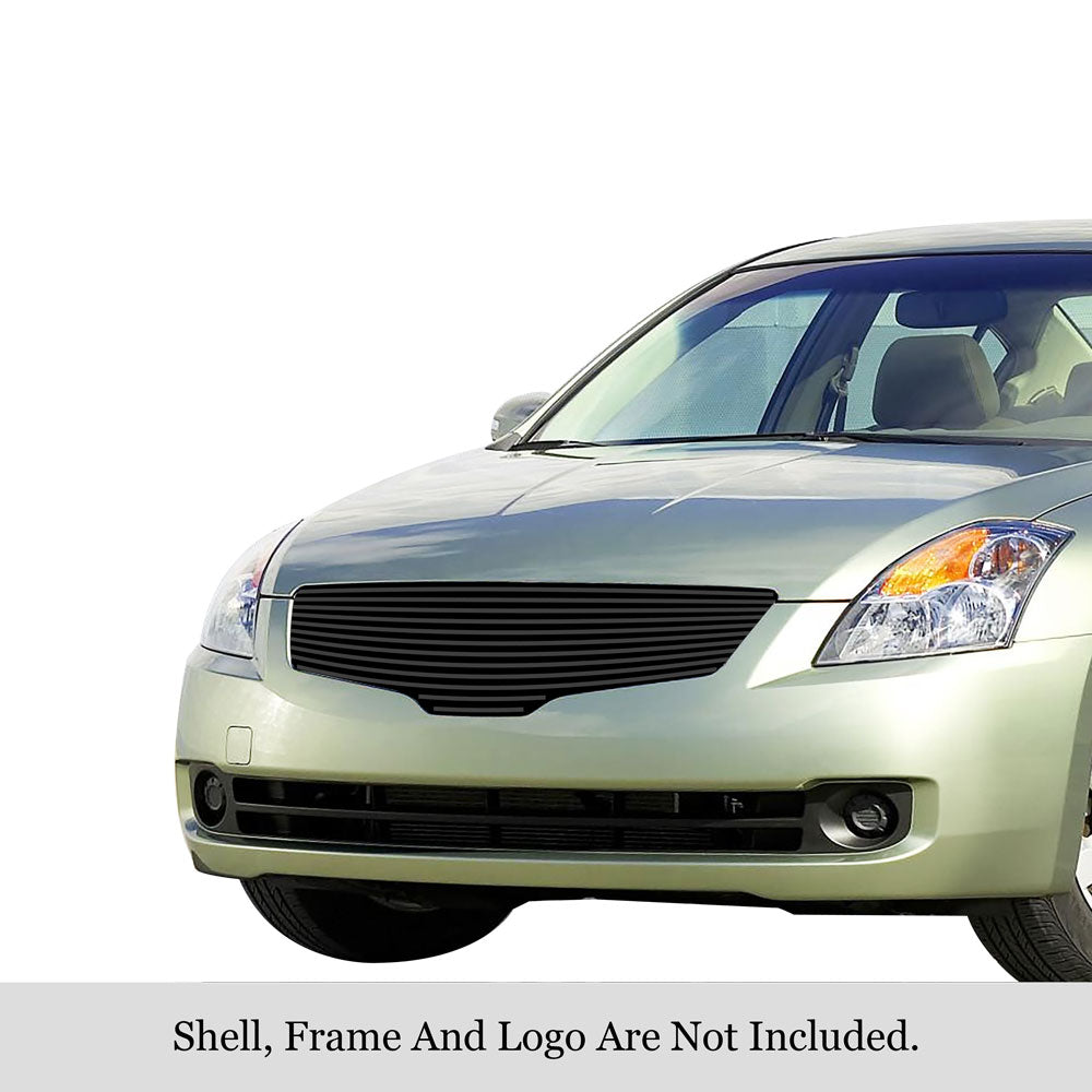 Stainless Steel Main Upper Black Stainless Steel Billet Grille 2007-2009 Nissan Altima Sedan GR14HFD76J