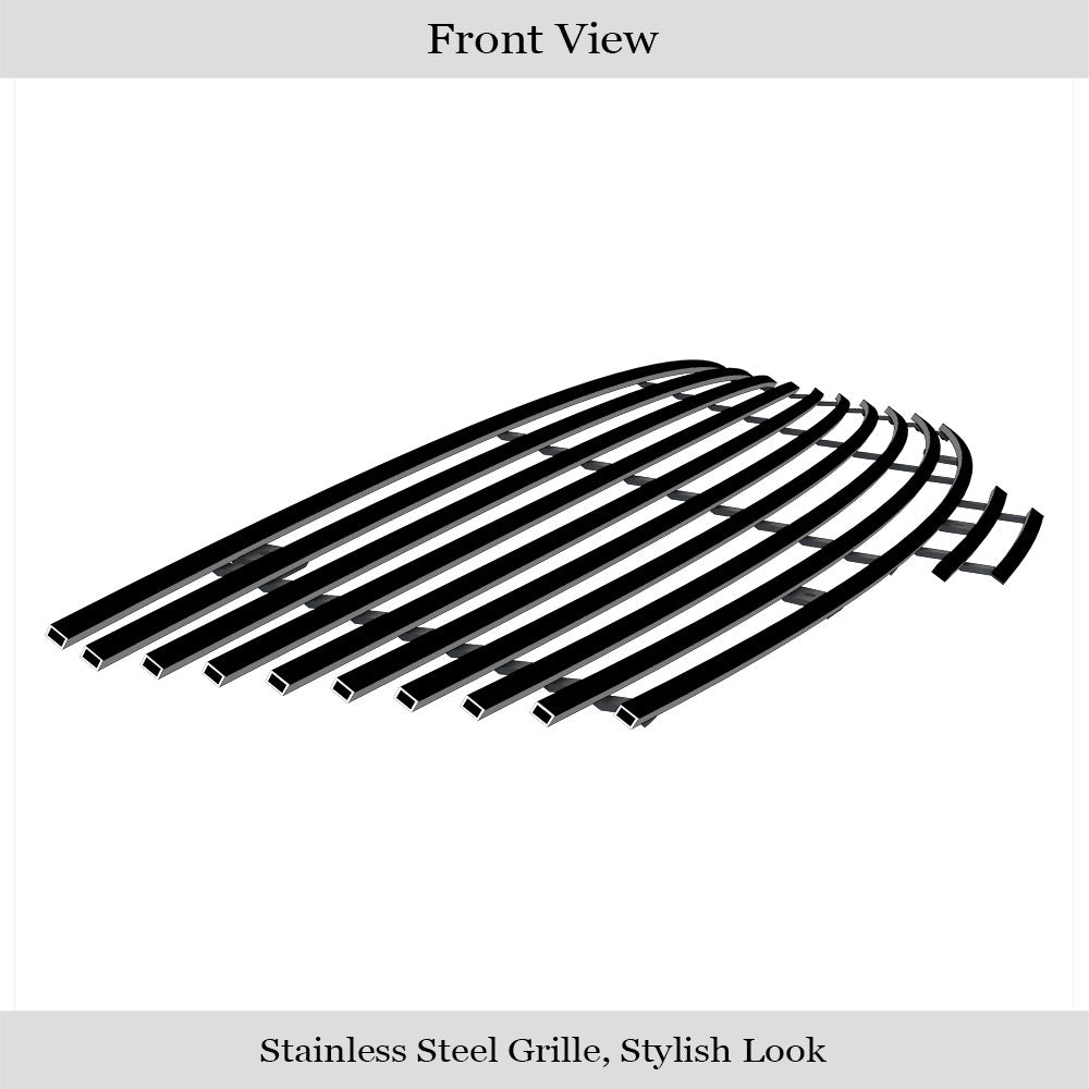 Stainless Steel Main Upper Black Stainless Steel Billet Grille 2007-2009 Nissan Altima Sedan GR14HFD76J