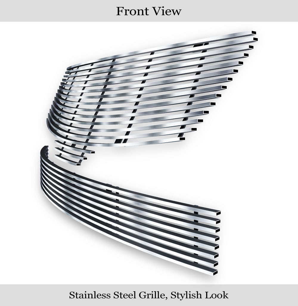 Stainless Steel Main Upper + Lower Bumper Stainless Steel Billet Grille 2007-2009 Nissan Altima Sedan GR14HGG65C