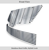 Stainless Steel Main Upper + Lower Bumper Stainless Steel Billet Grille 2007-2009 Nissan Altima Sedan GR14HGG65C