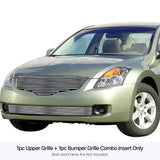 Stainless Steel Main Upper + Lower Bumper Stainless Steel Billet Grille 2007-2009 Nissan Altima Sedan GR14HGG65S