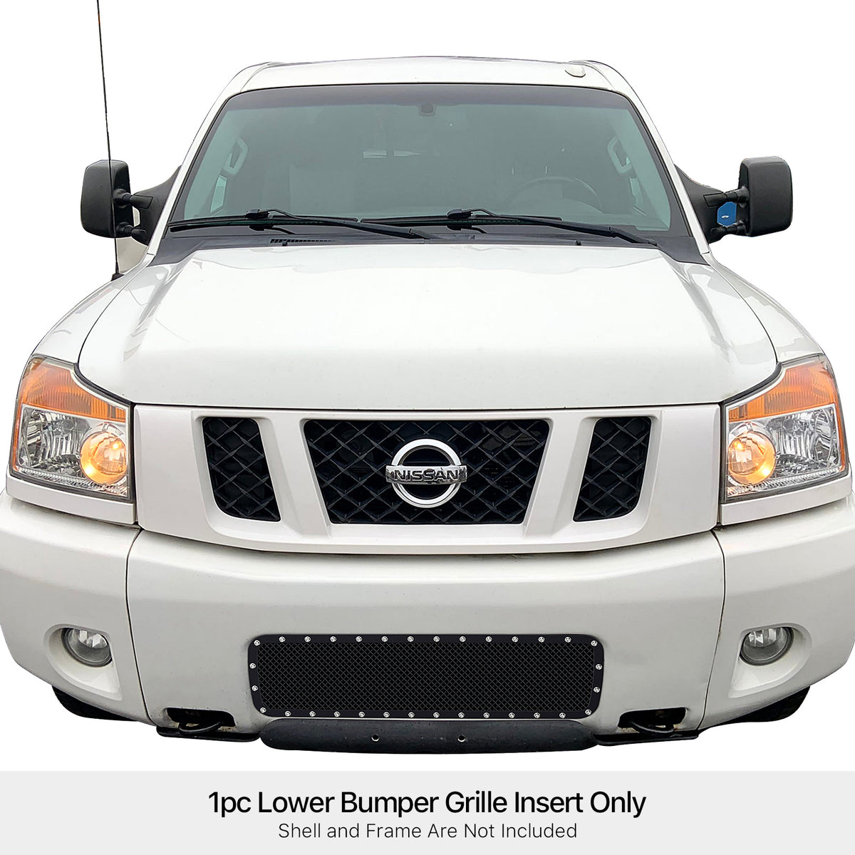 Stainless Steel Lower Bumper Rivet Grille 2004-2007 Nissan Armada /2004-2015 Nissan Titan GR14LED13H