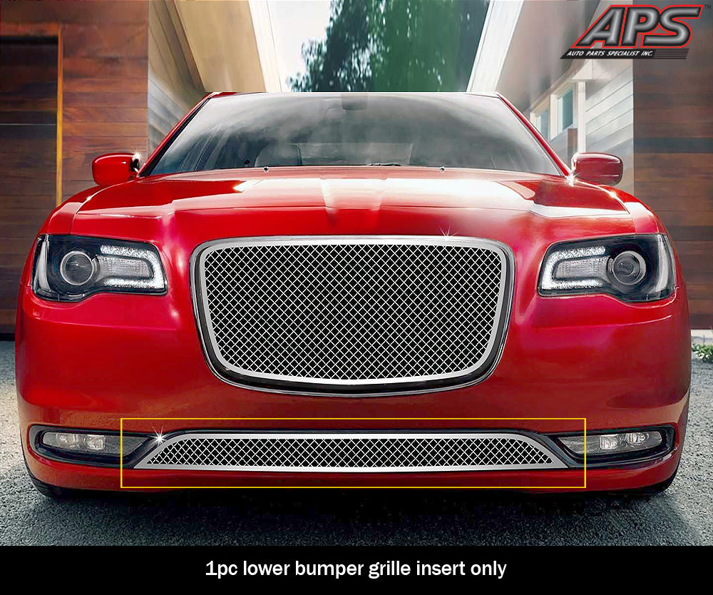 Stainless Steel Lower Bumper Mesh Grille 2015-2023 Chrysler 300C/300S Without Adaptive Cruise Control GR18GFC79S