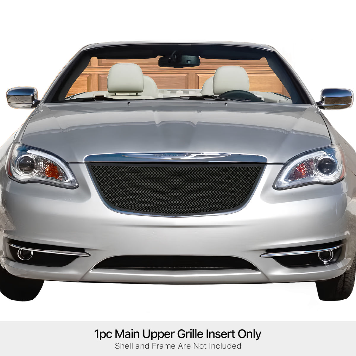 Stainless Steel Main Upper Black Wire Mesh Grille 2011-2014 Chrysler 200 GR18GFH72H