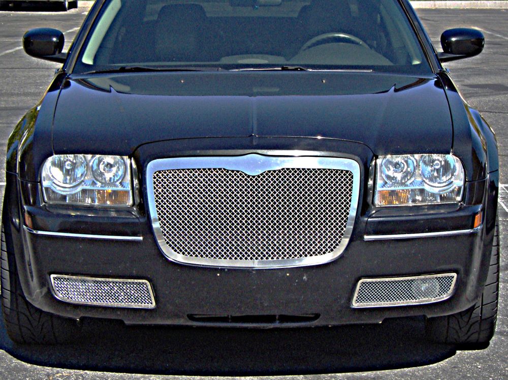 Stainless Steel Main Upper + Lower Bumper Mesh Grille 2005-2010 Chrysler 300 (Fog Lights Full Covered) GR18GGF77T