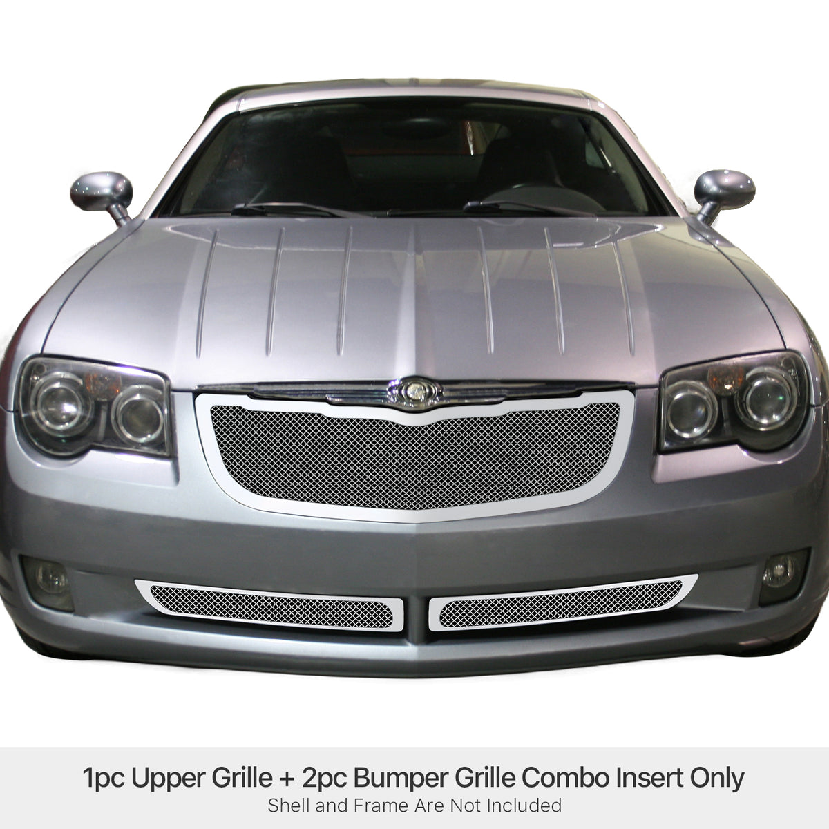 Stainless Steel Main Upper + Lower Bumper Mesh Grille 2004-2008 Chrysler Crossfire GR18GGH08T