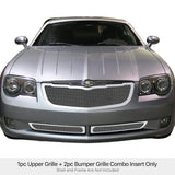Stainless Steel Main Upper + Lower Bumper Mesh Grille 2004-2008 Chrysler Crossfire GR18GGH08T