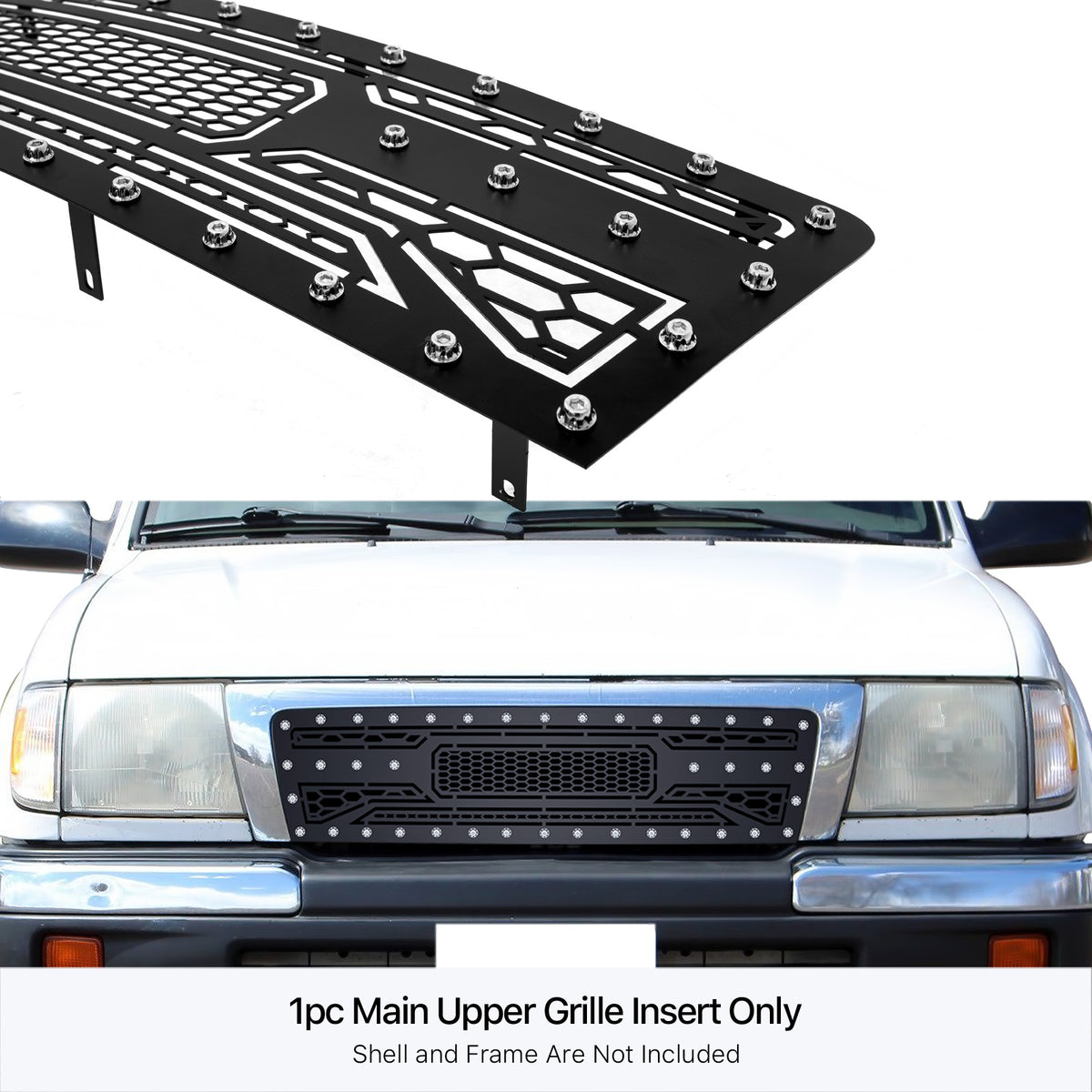 Stainless Steel Main Upper Sheet Grille 1997-2000 Toyota Tacoma 2WD/1998-2000 Toyota Tacoma All Models GR20DED63M