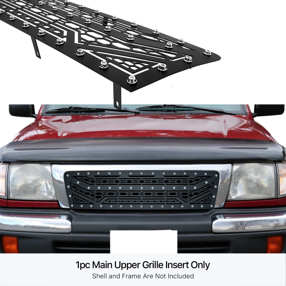 Stainless Steel Main Upper Sheet Grille 1997-2000 Toyota Tacoma 2WD/1998-2000 Toyota Tacoma All Models GR20DED63N