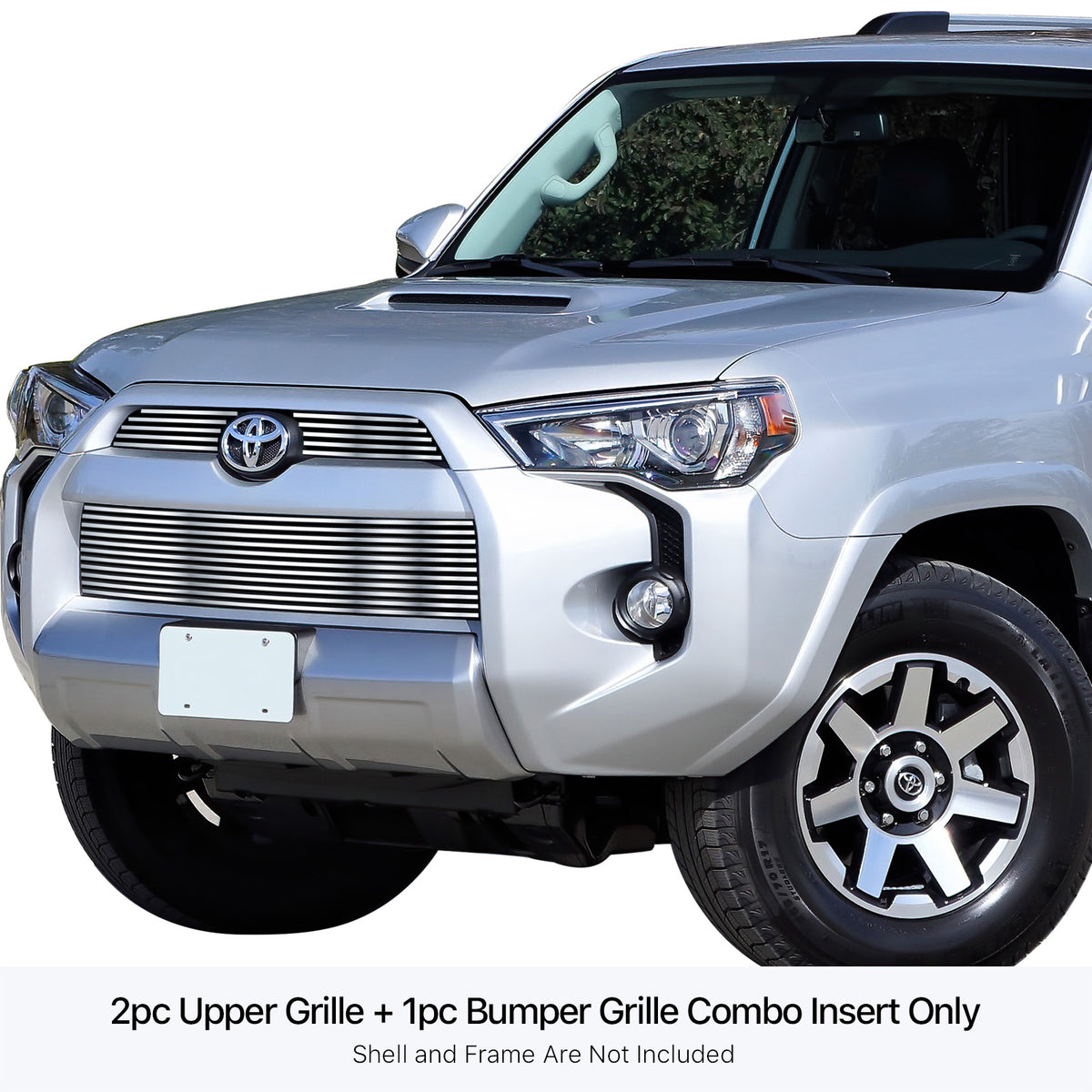 Stainless Steel Main Upper + Lower Bumper Stainless Steel Billet Grille 2014-2019 Toyota 4Runner Not For Limited Edition GR20FAB78S