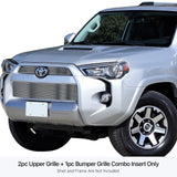 Stainless Steel Main Upper + Lower Bumper Stainless Steel Billet Grille 2014-2019 Toyota 4Runner Not For Limited Edition GR20FAB78S