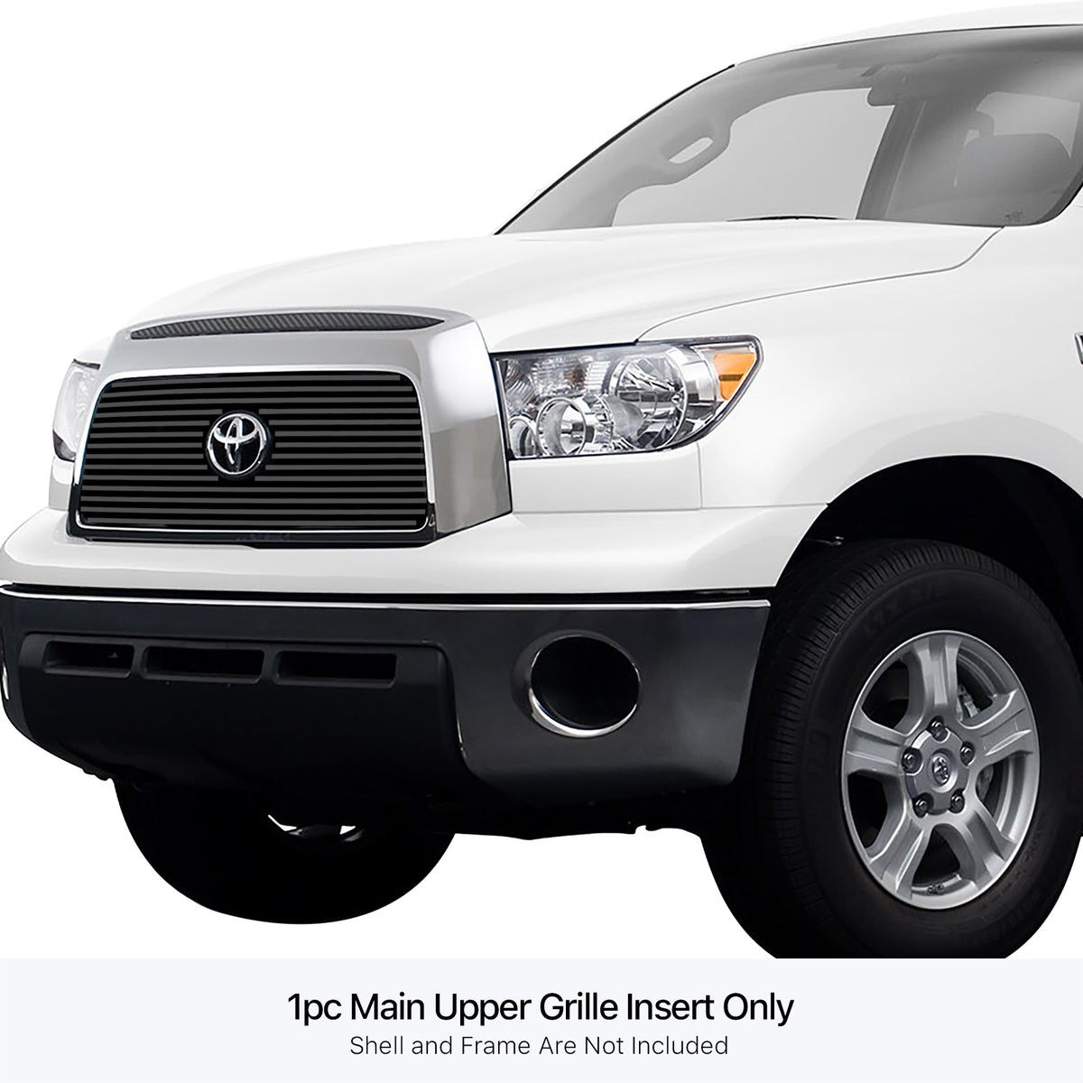 Stainless Steel Main Upper Black Stainless Steel Billet Grille 2007-2009 Toyota Tundra With Logo Show GR20FED58J