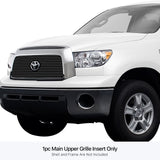 Stainless Steel Main Upper Black Stainless Steel Billet Grille 2007-2009 Toyota Tundra With Logo Show GR20FED58J