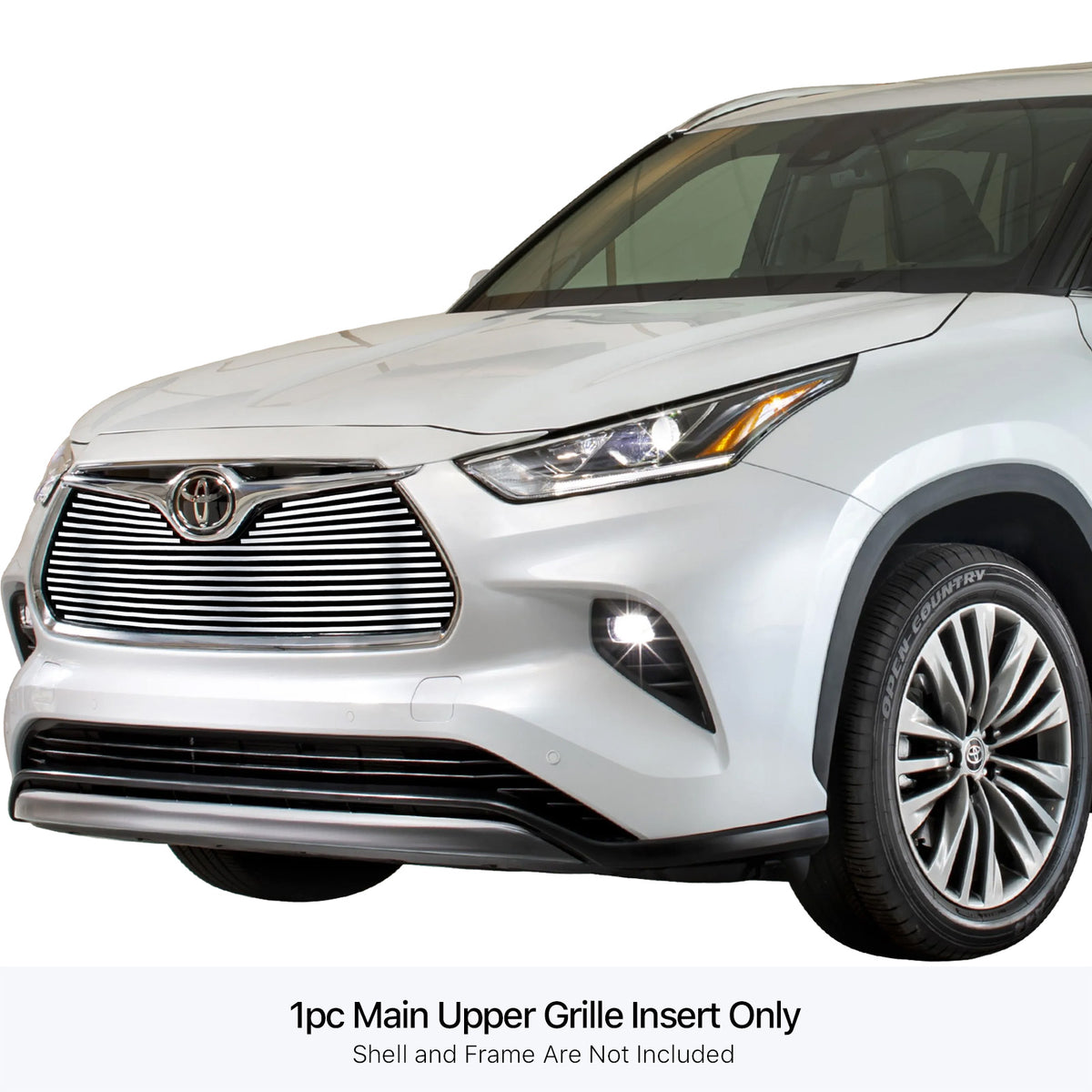 Stainless Steel Main Upper Stainless Steel Billet Grille 2020-2025 Toyota Highlander Without Camera GR20FEJ41S