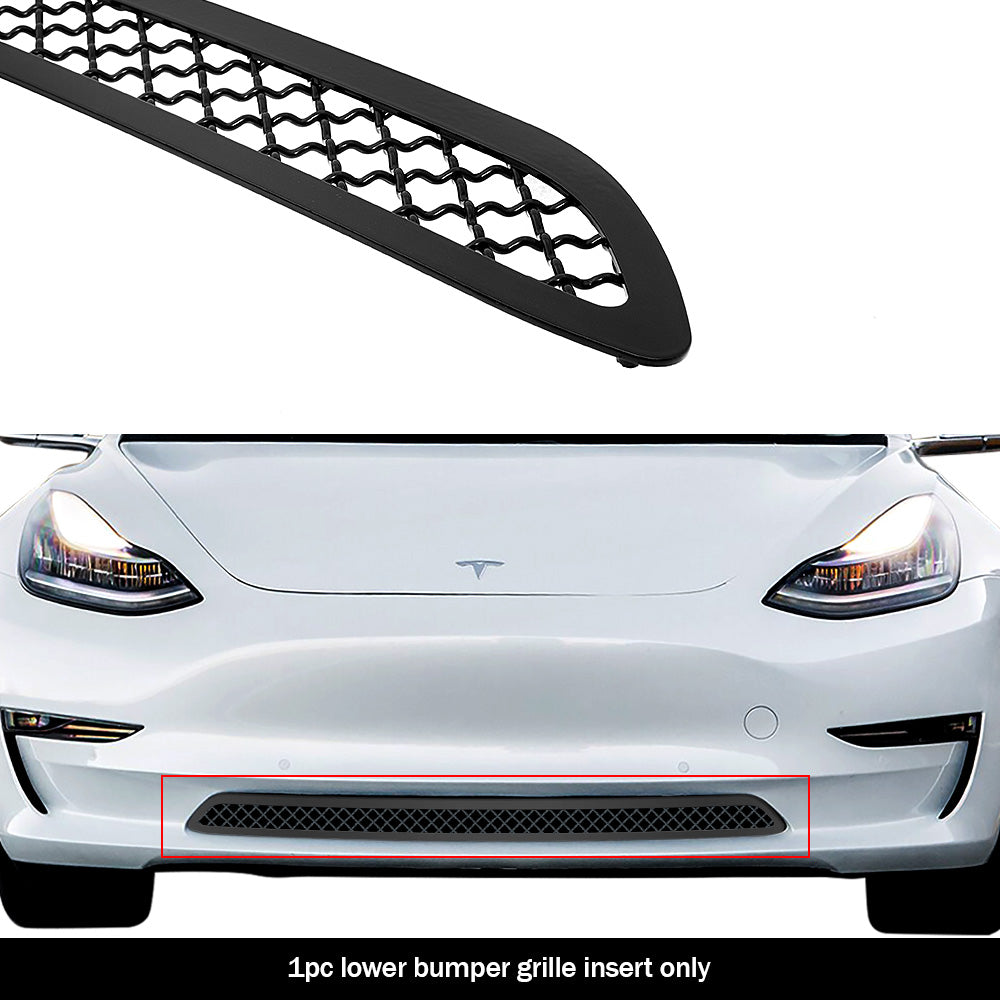 Stainless Steel Lower Bumper Black Wire Mesh Grille 2017-2025 Tesla Model 3 GR20GEB34K