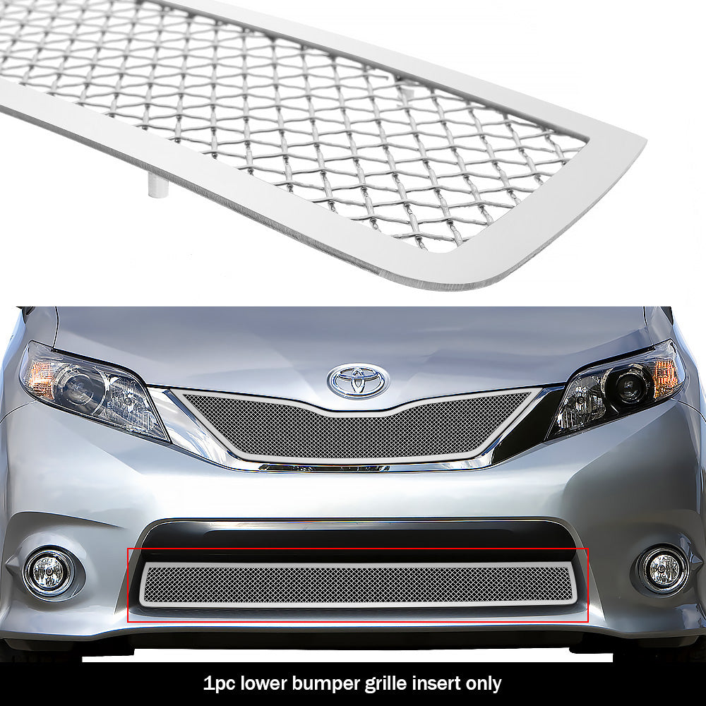 Stainless Steel Lower Bumper Mesh Grille 2011-2017 Toyota Sienna SE only for honeycomb style GR20GFE00T