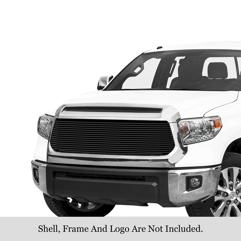 Stainless Steel Main Upper Black Stainless Steel Billet Grille 2014-2017 Toyota Tundra Not fit with front sensor behind logo GR20HEI85J