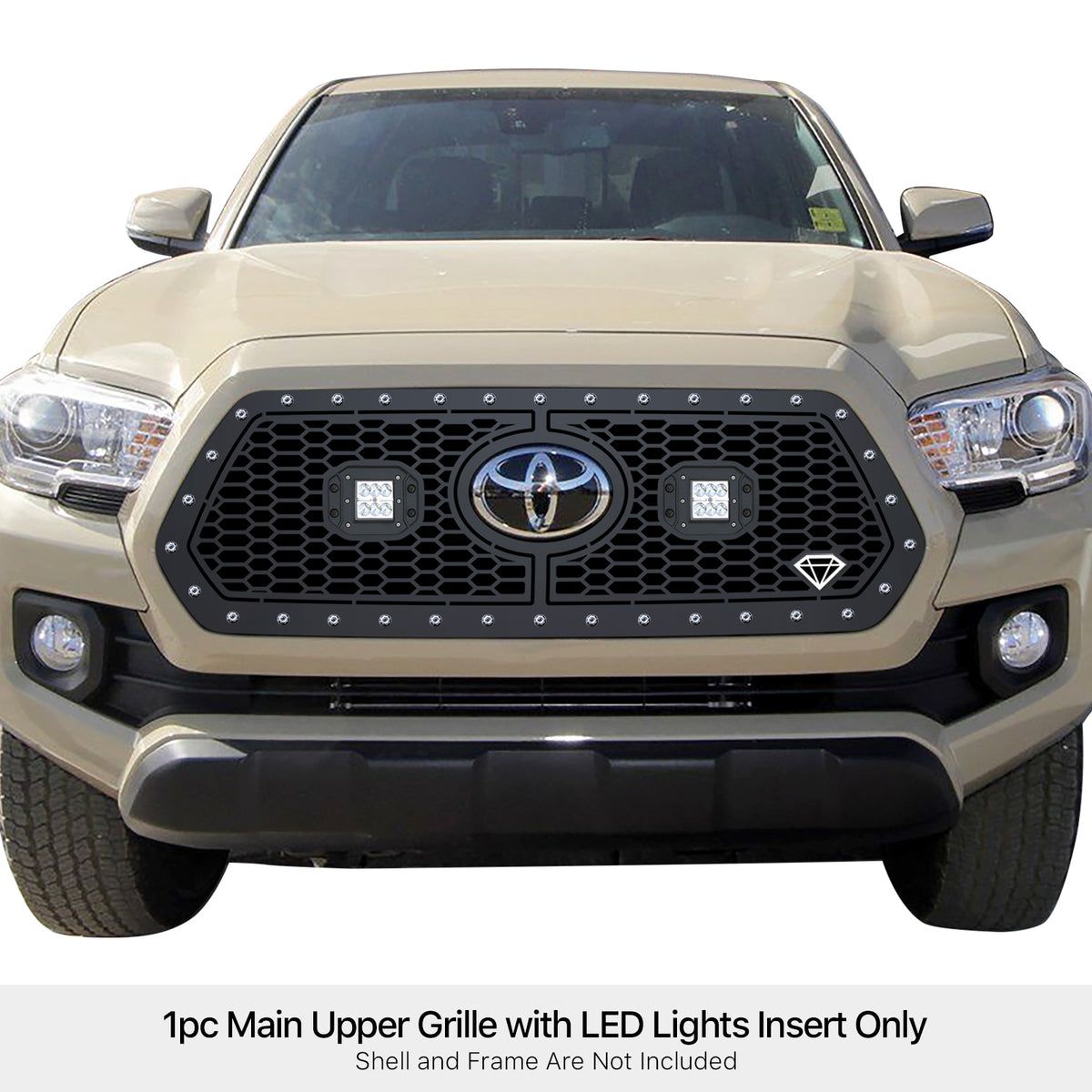 Stainless Steel Main Upper Sheet Grille 2018-2019 Toyota Tacoma with front sensor TSS GR20LFJ31L