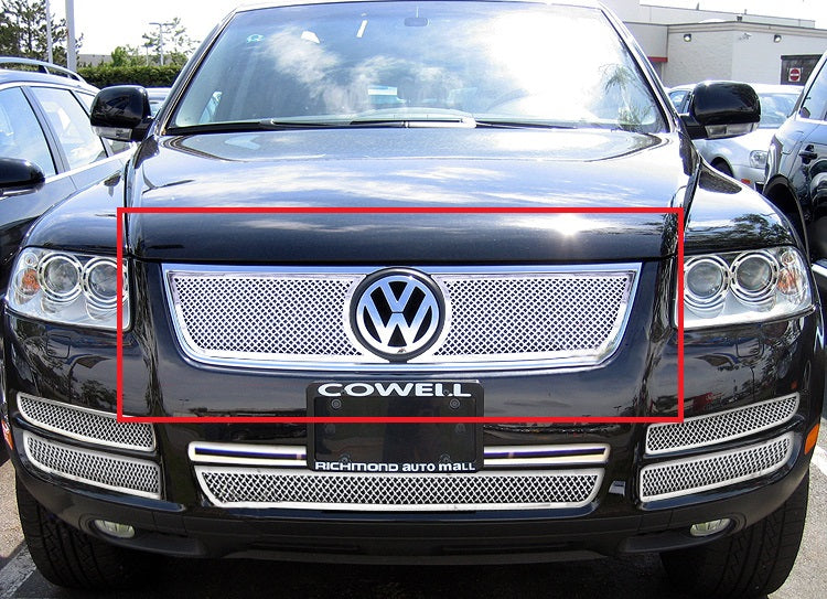 Stainless Steel Main Upper Mesh Grille 2003-2007 Volkswagen Touareg Not For Diesel Model GR22GEE06T