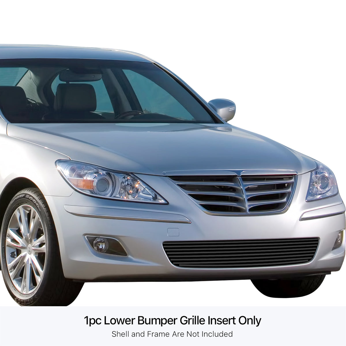 Stainless Steel Lower Bumper Black Stainless Steel Billet Grille 2009-2011 Hyundai Genesis Sedan GR25FFF88J