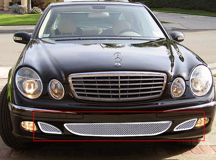 Stainless Steel Lower Bumper Mesh Grille 2003-2006 Mercedes-Benz E Class Not For AMG Sport Package And Avantgarde Trim Level GR26GEE18T
