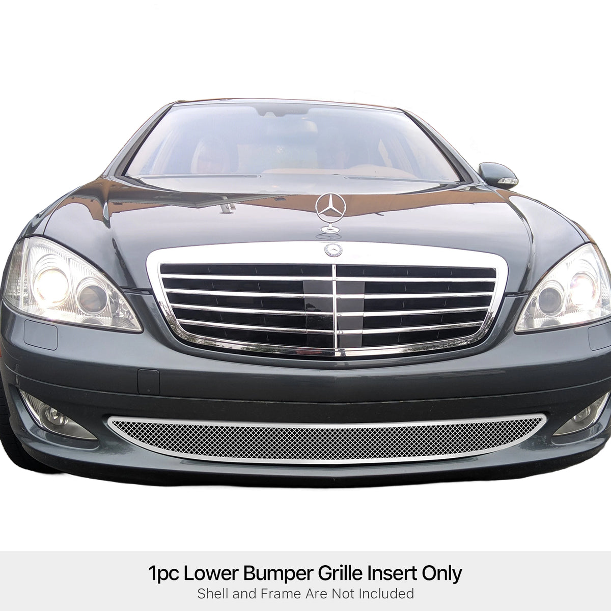 Stainless Steel Lower Bumper Mesh Grille 2007-2009 Mercedes-Benz S450 Not For AMG Model or AMG Package/2007-2009 Mercedes-Benz S550 Not For AMG Model or AMG Package/2007-2009 Mercedes-Benz S600 Not For AMG Model or AMG  Package GR26GEE19T