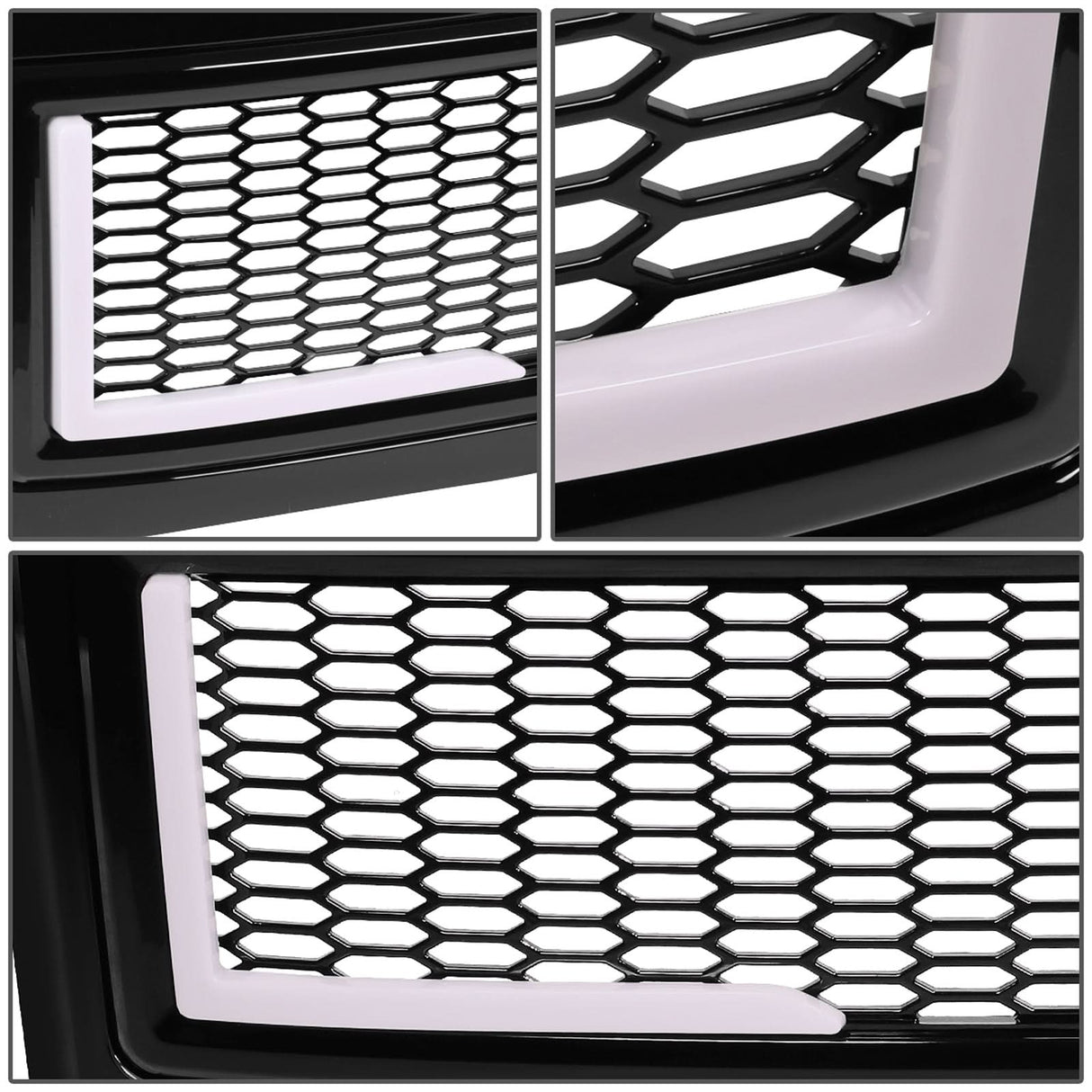 08-10 Ford F-250 F-350 F-450 F-550 Honeycomb Mesh Grille w/ LED DRL