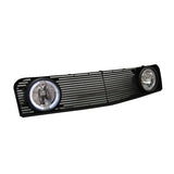 2005-2009 Ford Mustang Black Mesh Front Upper Grille Halo Fog Lights