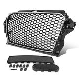 2014-2016 Audi A3 RS4 Style Grille Chrome Bezel Gloss Black