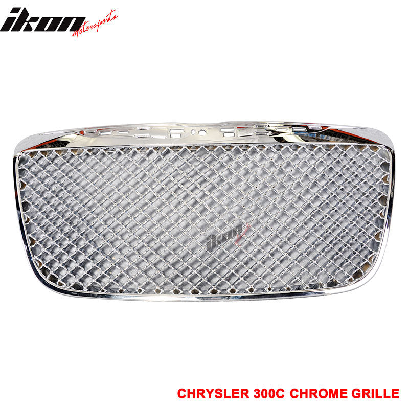 2011-2014 Chrysler 300 300C B Style Chrome Front Mesh Grille ABS