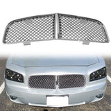 2006-2010 Dodge Charger Chrome Mesh Front Bumper Hood Grille Grill ABS