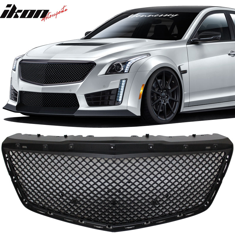 2014-2019 Cadillac CTS Sedan B Style Black Front Bumper Grille ABS