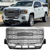 2021-2022 GMC Canyon Denali Style Black Front Bumper Upper Hood Grille