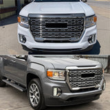 2021-2022 GMC Canyon Denali Style Black Front Bumper Upper Hood Grille
