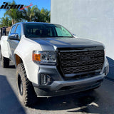 2021-2022 GMC Canyon Denali Style Gloss Black Front Bumper Hood Grille