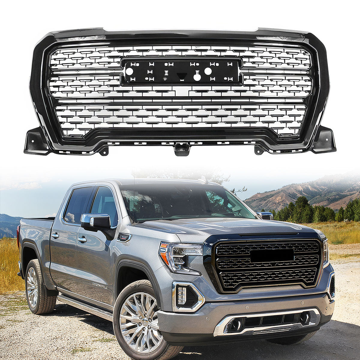 2019-2021 GMC Sierra 1500 Base SLE SLT Elevation Denali Hood Grille