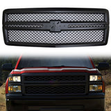 2014-2015 Chevy Silverado 1500 B Style Black Front Hood Grille ABS