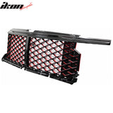 2022-2024 Chevrolet Silverado 1500 (Not Fit ZR2 Model) Front Bumper Hood Upper Mesh Grille Replacement Bently Style Black with Red Mesh