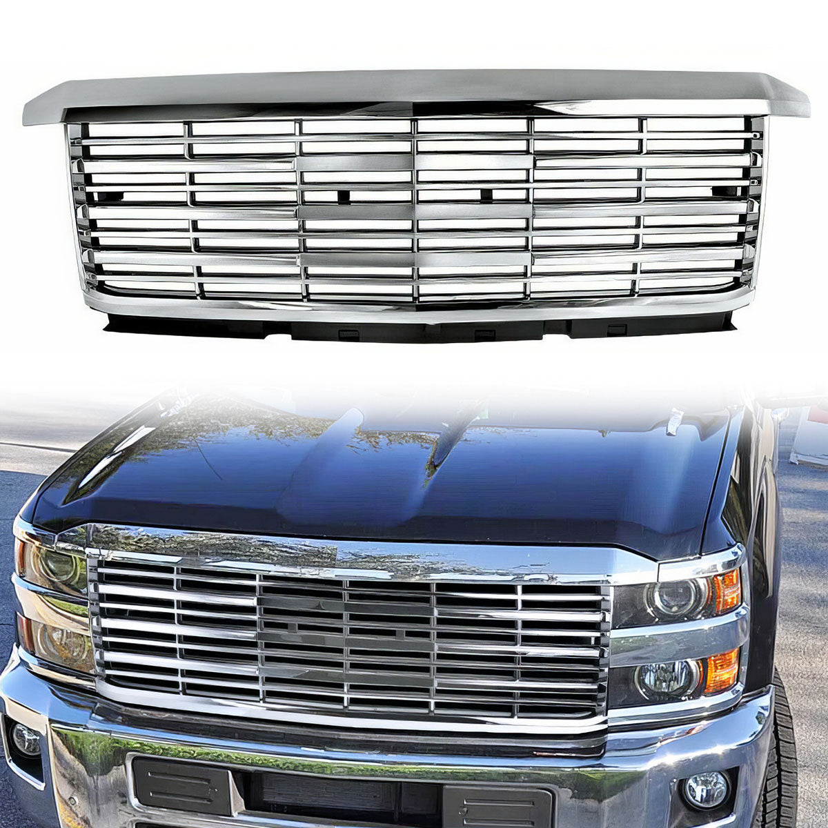 2015-2019 Chevy Silverado 2500 2500HD 3500 3500HD Chrome Front Grille