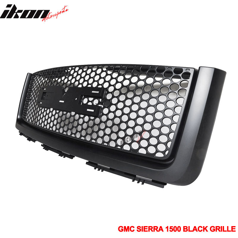 2007-2013 GMC Sierra 1500 2500 Light Duty Black Mesh Front Grille ABS