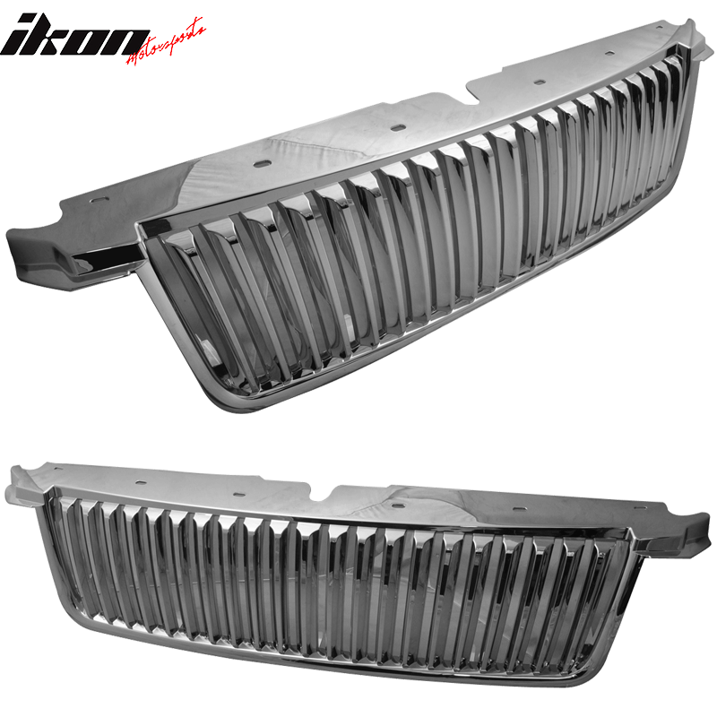 Fits 06-10 Ford Explorer Vertical Chrome Front Bumper Grille ABS