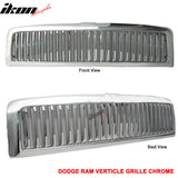 1994-2002 Dodge Ram 1500 2500 3500 Chrome Vertical Grille Unpainted