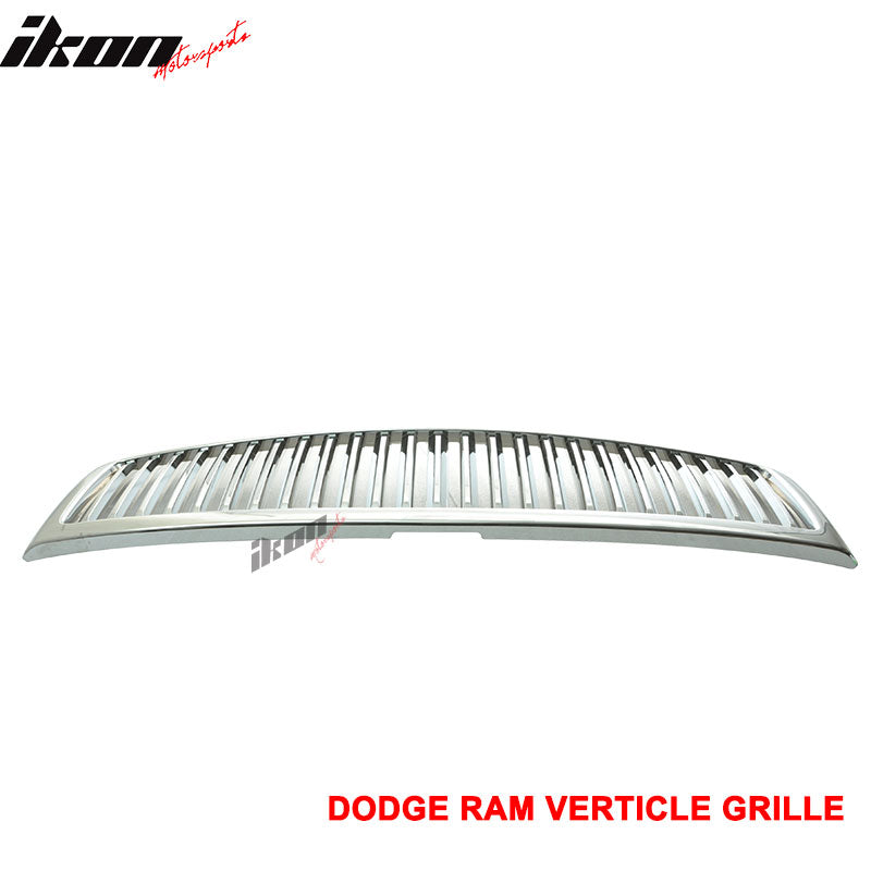 1994-2002 Dodge Ram 1500 2500 3500 Chrome Vertical Grille Unpainted