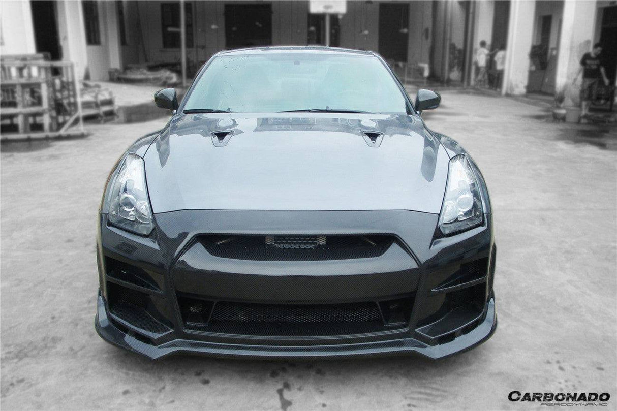 2008-2016 Nissan GTR R35 CBA  DBA BSE Style Front Bumper with LED