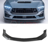 Front Lip Splitter Extensions for 2024+ Ford Mustang GT, EcoBoost & Dark Horse (3-Piece ABS Set)